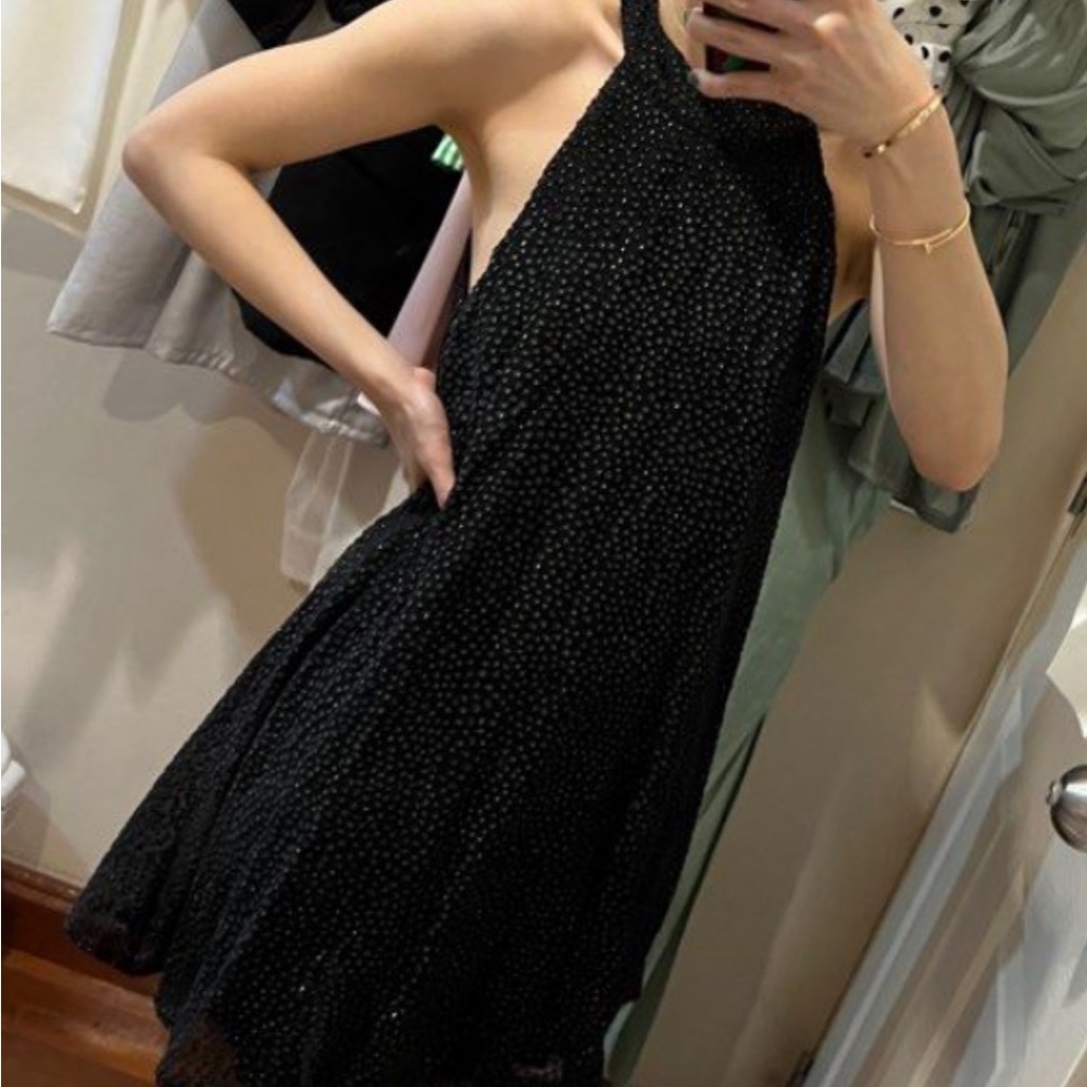 Black Zara TRF halter babydoll dress